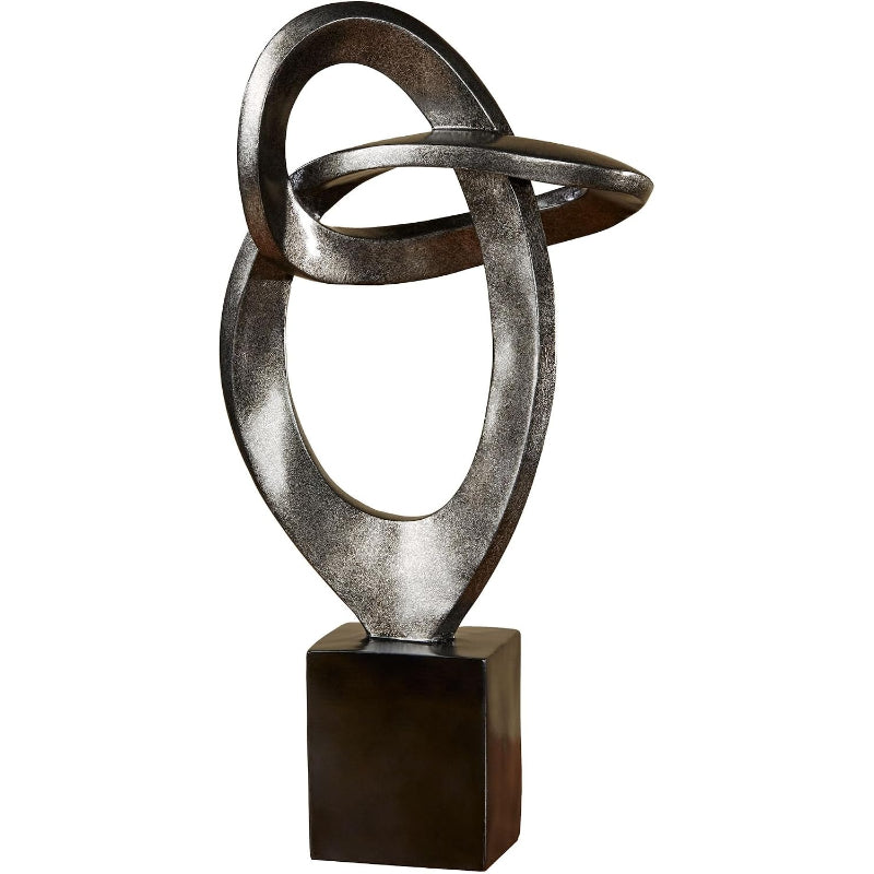 Silver Black Abstract Sculpture