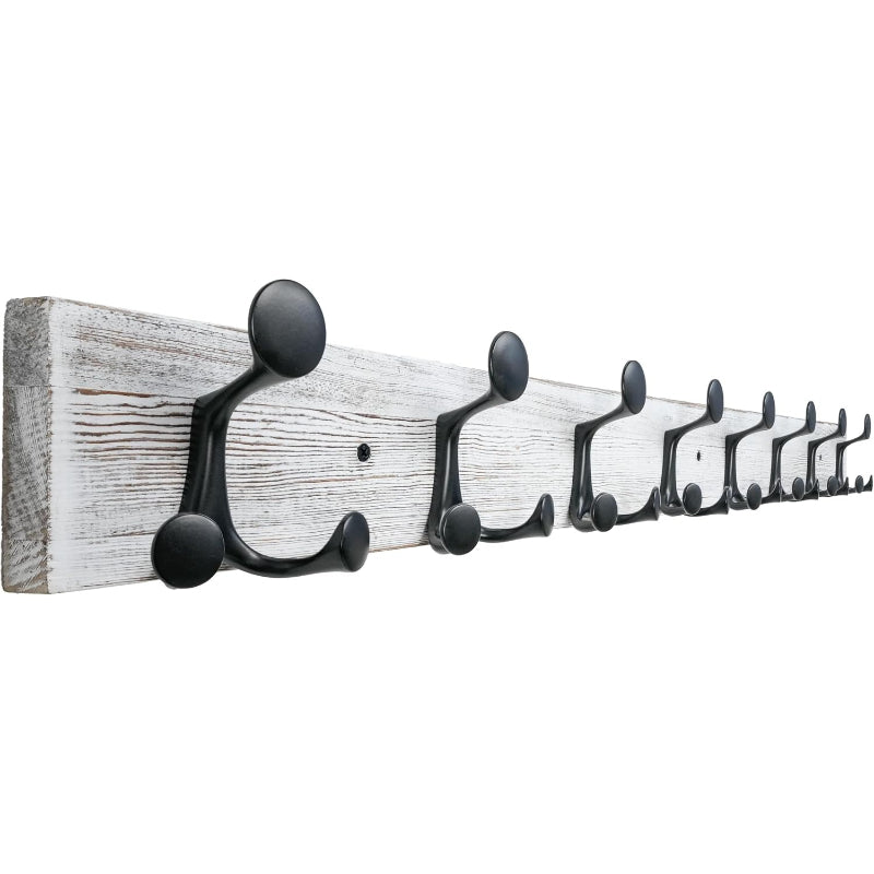 43" Wall Coat Rack 8 Triple Hooks