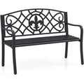 50.5" Floral Cast Iron Outdoor Bench