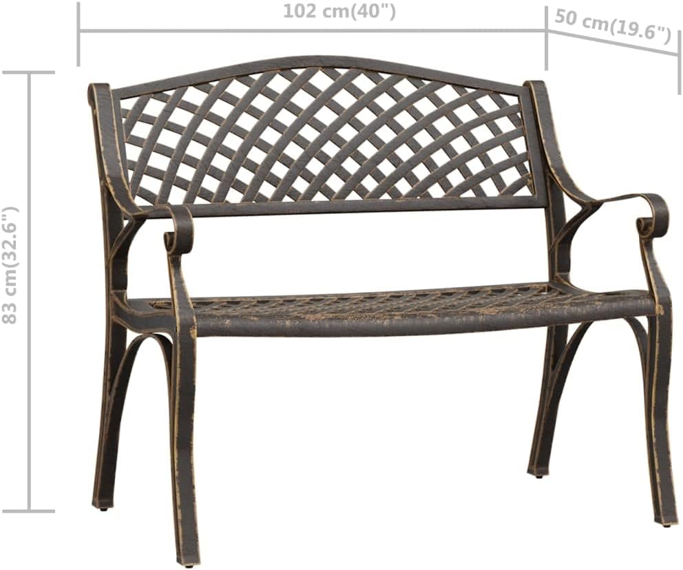 Bronze Cast Iron Garden Bench 40.2"