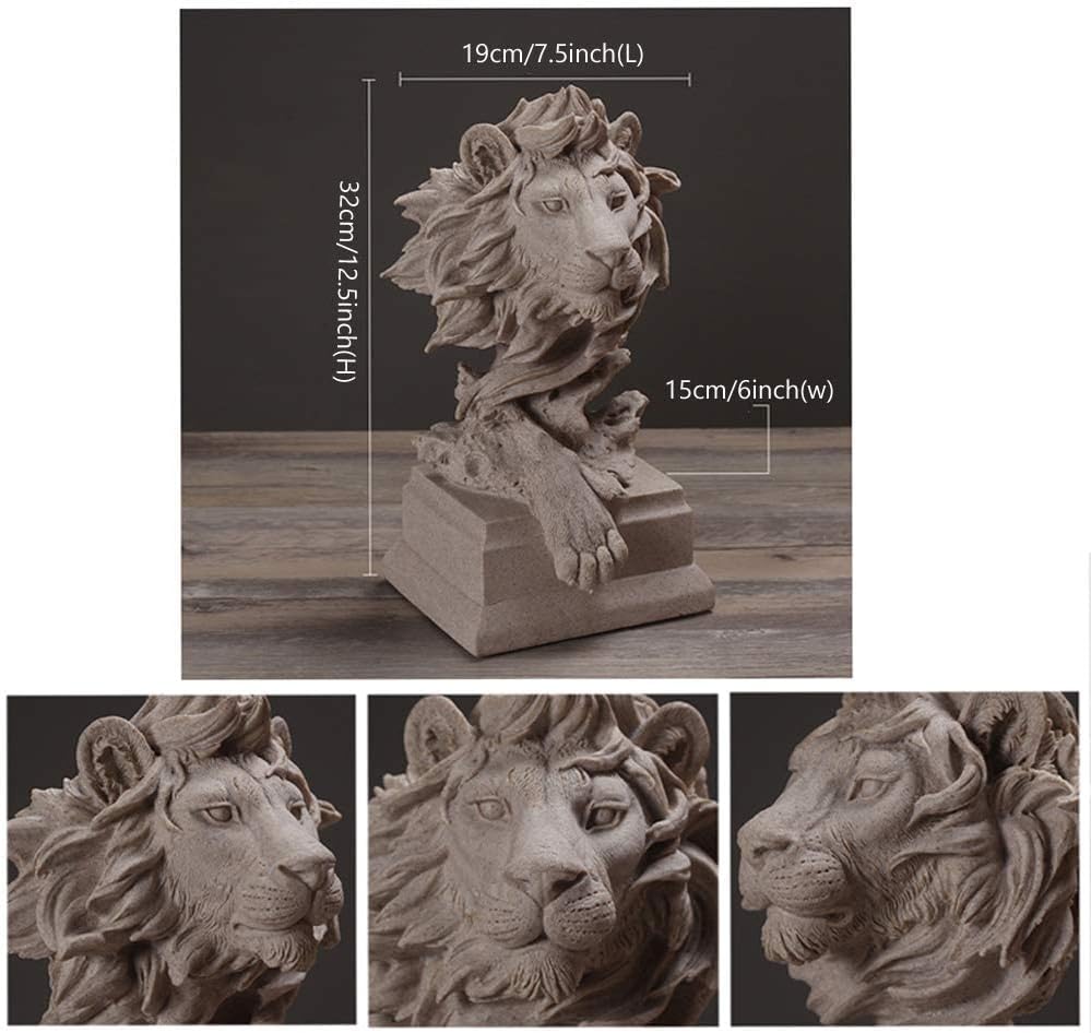 Sandstone Lion Collectible Statue