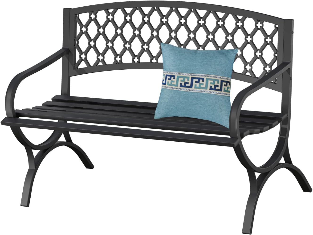 50" Weatherproof Cast Iron Outdoor Bench
