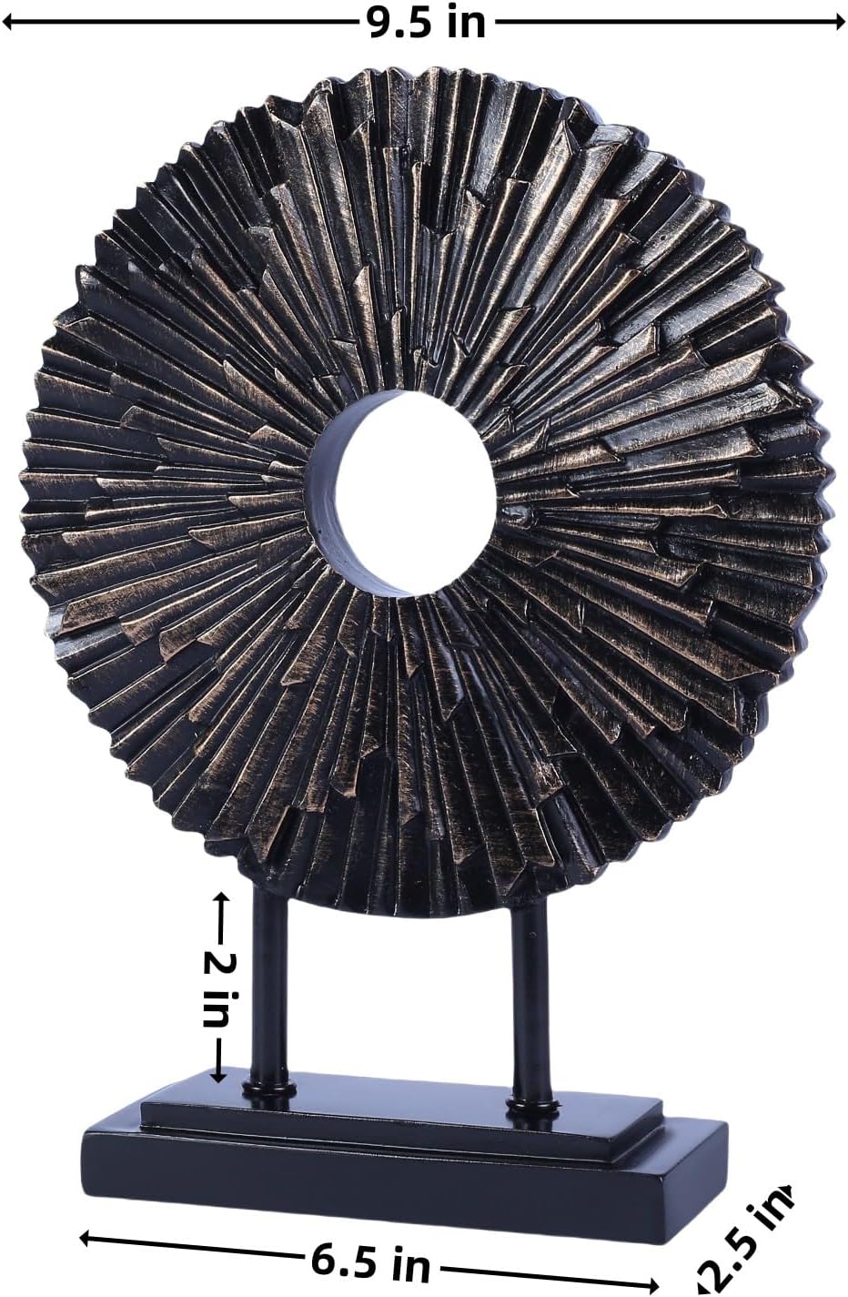 Round Black Decor Statue