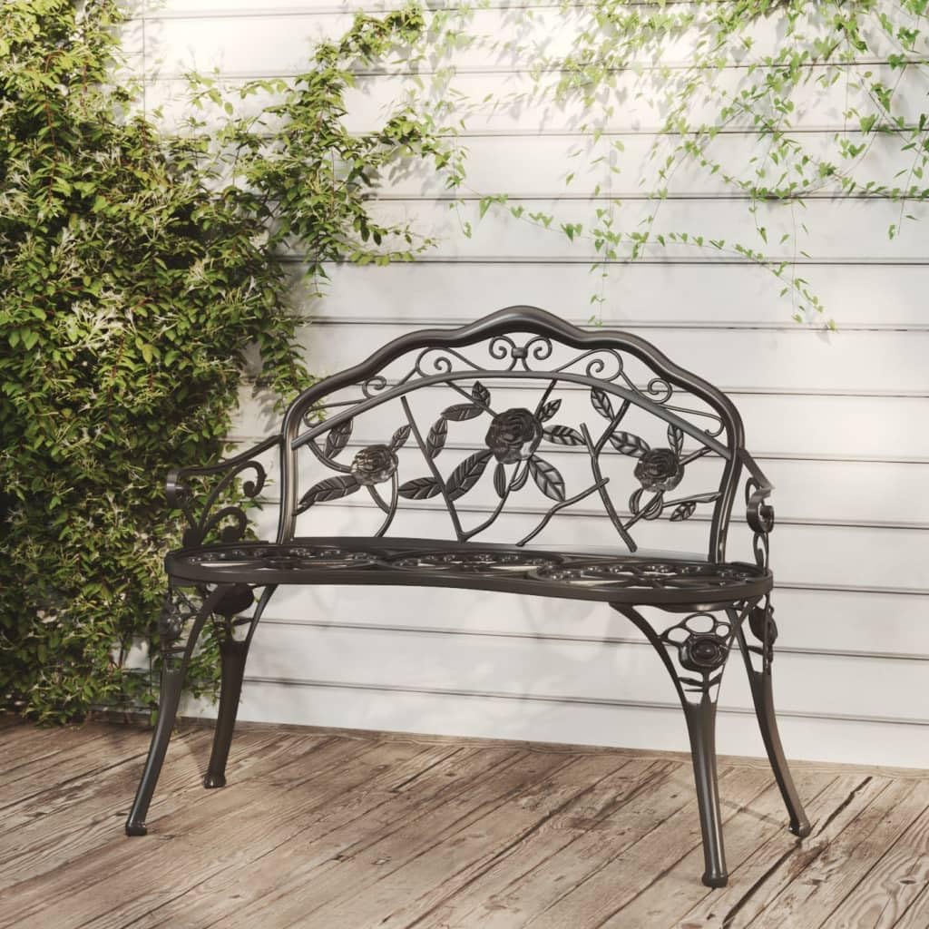 Floral Cast Iron Garden Bench