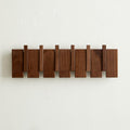 Walnut Wall Mount Coat Rack 6 Hooks