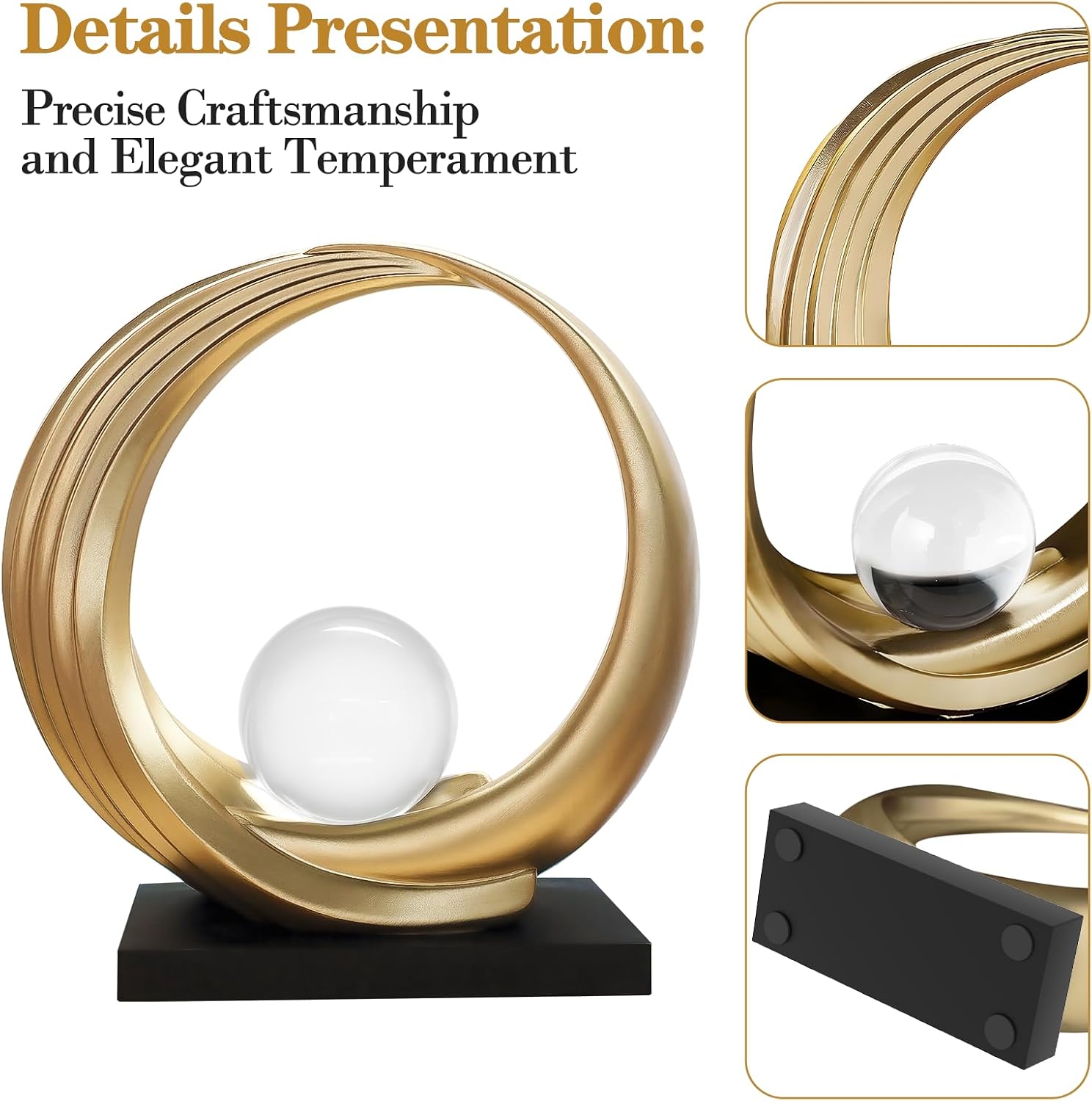 Modern Golden Abstract Statue
