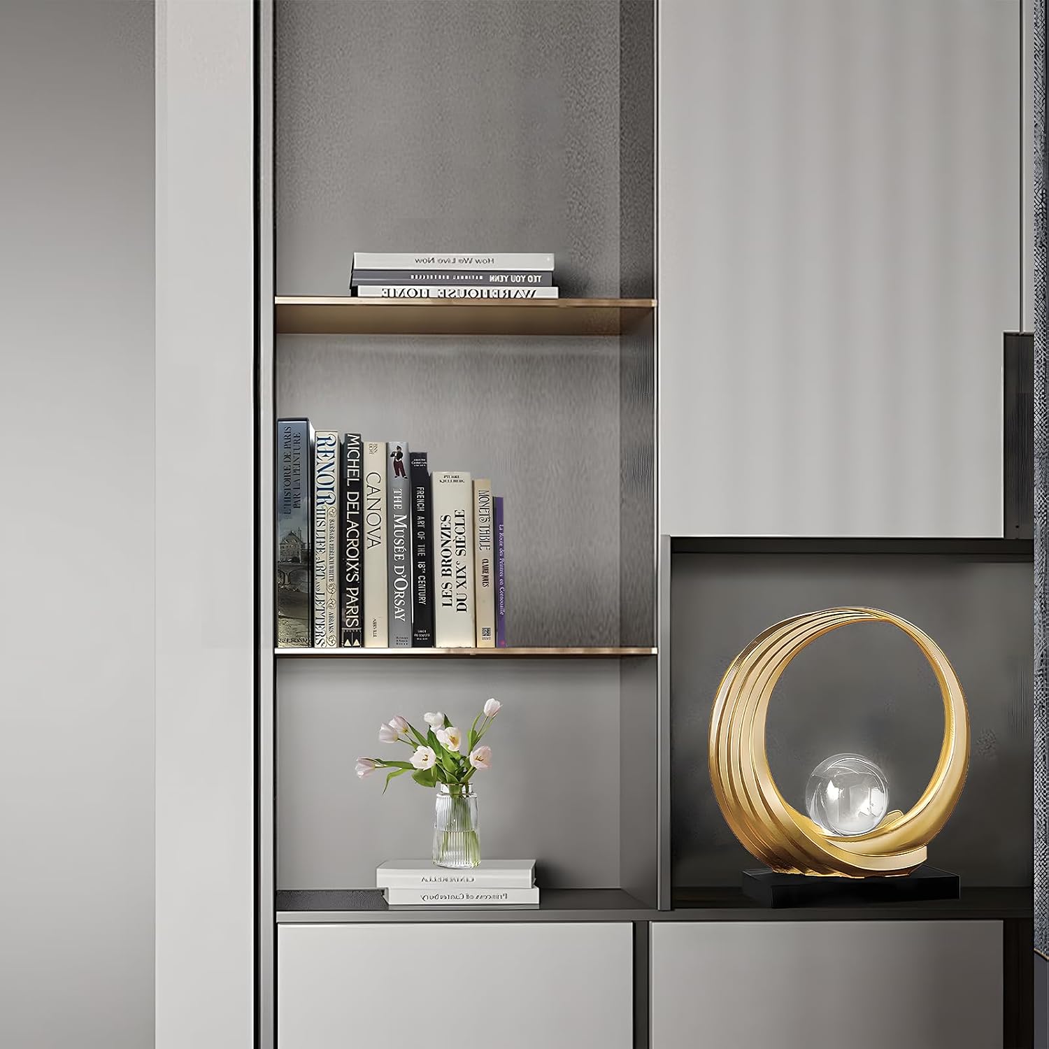 Modern Golden Abstract Statue