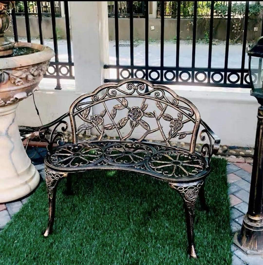 Seat Copper Cast Aluminum Garden Bench