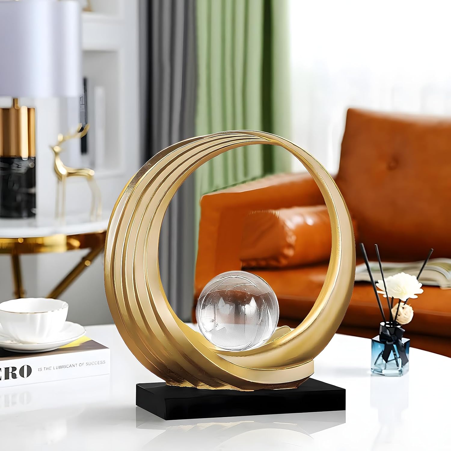 Modern Golden Abstract Statue