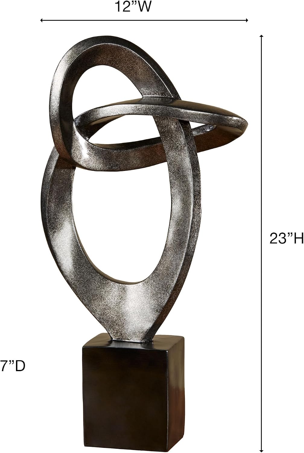 Silver Black Abstract Sculpture