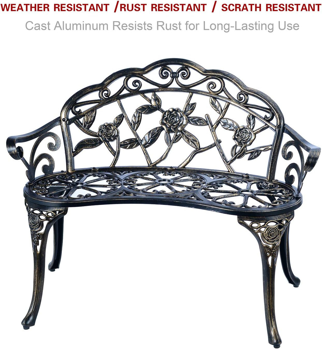 Seat Copper Cast Aluminum Garden Bench
