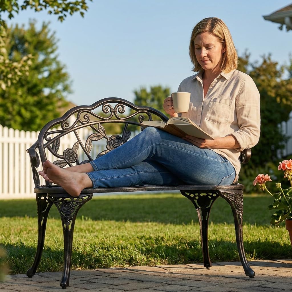Outdoor Bronze Cast Aluminum Bench