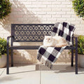 44" Black Iron Outdoor Garden Bench