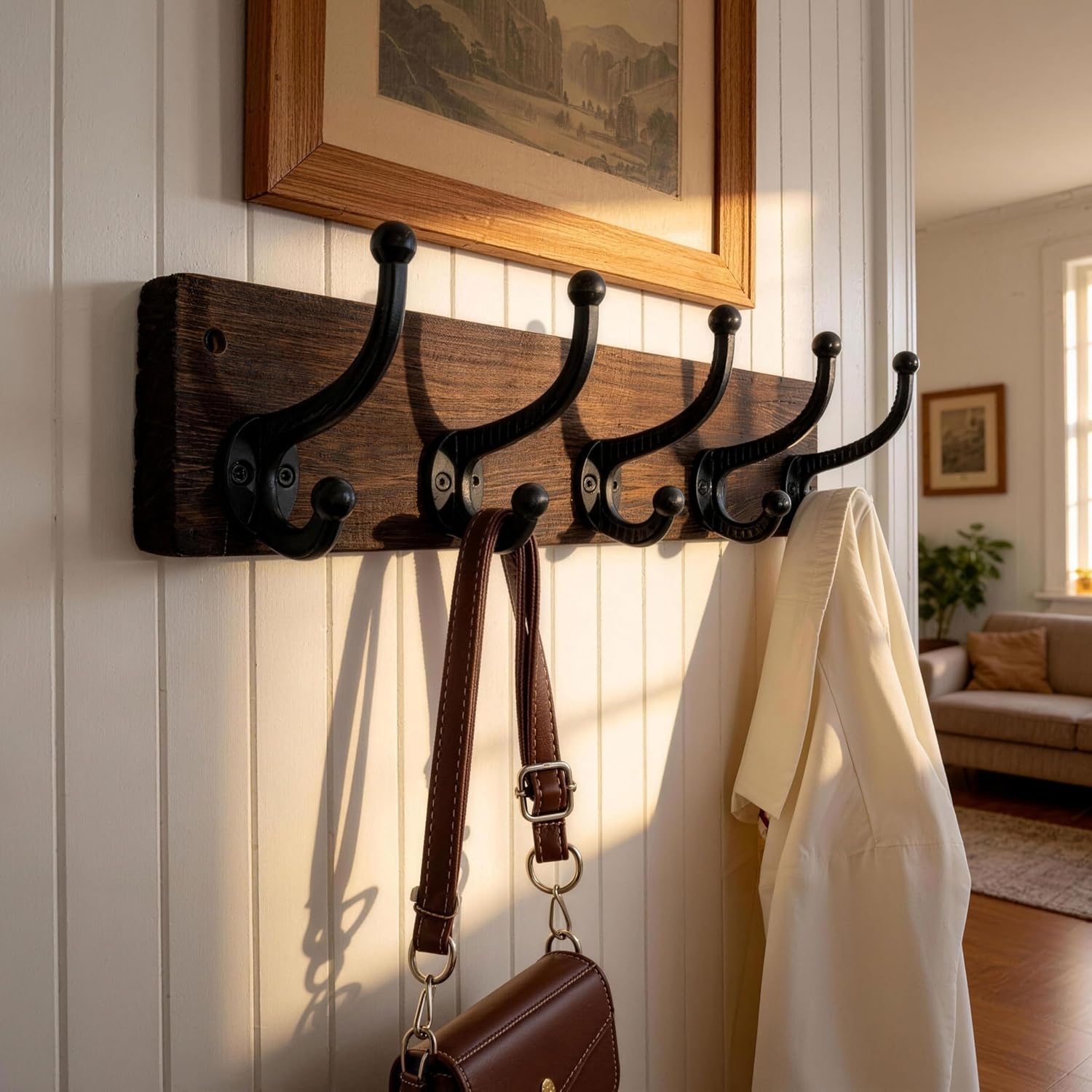Rustic Wall Mount Coat Rack 2‑Packs