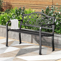 43" Black Cast Iron Garden Bench