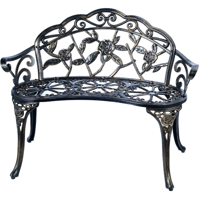 Seat Copper Cast Aluminum Garden Bench